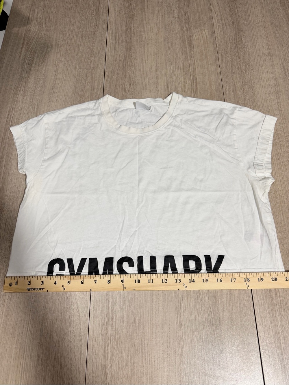 Gymshark White Crew Neck Tee with Black Logo